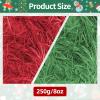 Jremreo 8 oz / 250g Christmas Grass Basket Filler Bulk, Red Green Crinkle Cut Paper Shred Fillers for Xmas Gift Box, Basket, Gift Stuffing Birthday Wedding Anniversay Baby Shower Decorations view 2