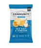 Community Snacks - 25 Count Sea Salt & Vinegar Flavor Kettle Cooked Potato Chips - 2 Oz Bags - Non-GMO, Gluten-Free, Kosher, Vegan - Tangy Delight with a Salty Crunch - Chipping In & Giving Back view 1
