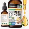 BIO KRAUTER Turmeric and Ginger Supplement - Pure Vegan Liquid Turmeric & Ginger Tincture with Pepper 2 Fl.Oz 28 Days of Supply - Curcumin Drops for Joint Support, Antioxidant & Immune Support view 1