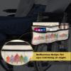 Plaid Christmas,Wheelchair Side Bag, Wheelchair Walker Armrest Bags with Cup Holder & Reflective Stripes, Mobility Scooter Walker Rollator Wheelchair Accessories Watercolor Colorful Xmas Tree view 4