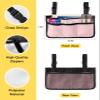 Blush Pink Pure,Wheelchair Side Bag, Wheelchair Walker Armrest Bags with Cup Holder & Reflective Stripes, Mobility Scooter Walker Rollator Wheelchair Accessories Romantic Contemporary Minimalist Solid view 3