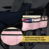 Blush Pink Pure,Wheelchair Side Bag, Wheelchair Walker Armrest Bags with Cup Holder & Reflective Stripes, Mobility Scooter Walker Rollator Wheelchair Accessories Romantic Contemporary Minimalist Solid view 4