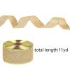 10 Yard Christmas Glitter Wired Ribbon with Metallic Edge 2 Inch Christmas Tree Decorative Ribbons for Gift Wrapping, Wreath Decor, Home DIY Bow Crafts, Xmas Holiday Party Supplies (Gold) view 2