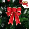 10 Yard Christmas Glitter Wired Ribbon with Metallic Edge 2 Inch Christmas Tree Decorative Ribbons for Gift Wrapping, Wreath Decor, Home DIY Bow Crafts, Xmas Holiday Party Supplies (Red) view 3