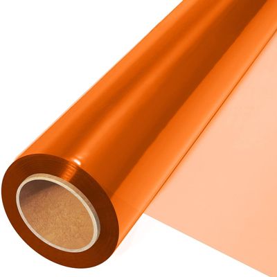 JOYIT Orange Cellophane Wrap Roll (100 Ft. Long X 17.5 in. Wide) - 2.5 Mil Thick Transparent Orange Cellophane Wrapping Paper, Colored Cellophane Wrap for Gift Flower Basket Decoration