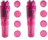 Finever Mini Massager Handheld Pen with 4 Heads for Face, Neck, Head,Back (2Pack Pink) view 1