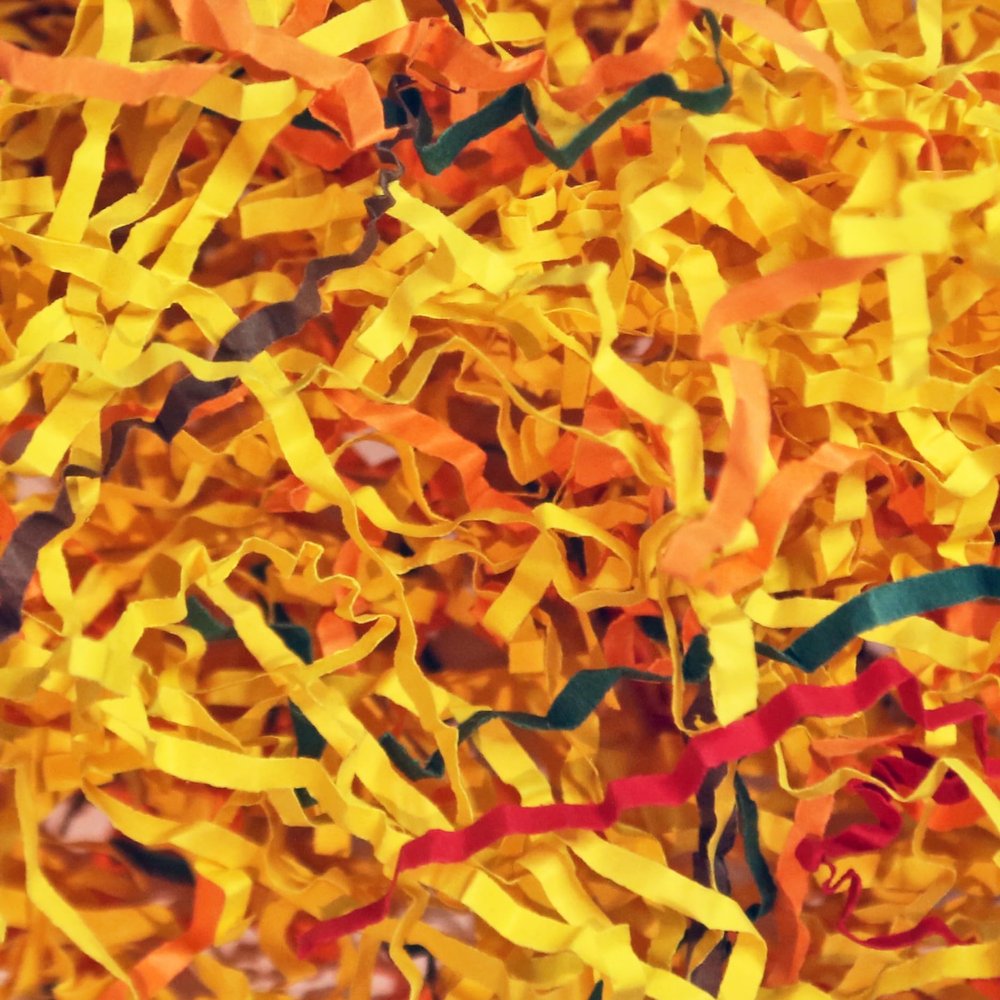Crinkle Cut Paper Shred Filler (1LB) for Gift Wrapping & Basket Filling | Mixed Colors for Easter, birthdays and festivals | WAKABAKA (Mixed Colour (Easter/Thanksgiving))