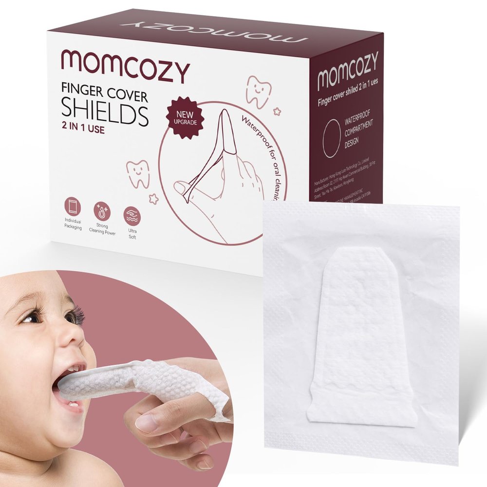 Momcozy Baby Finger Toothbrush, Wipes Toothbrush, Tooth and Gum Wipes Tongue Cleaner, Infant Oral Cleaner, 30 Count