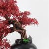 Artificial Bonsai Artificial Bonsai Tree New Chinese Style Red Simulation Maple Bonsai Tree Home Living Room Office Desktop Simulation Bonsai Plant Ceramic Vase for Home Office view 3