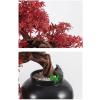 Artificial Bonsai Artificial Bonsai Tree New Chinese Style Red Simulation Maple Bonsai Tree Home Living Room Office Desktop Simulation Bonsai Plant Ceramic Vase for Home Office view 4