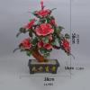 Artificial Bonsai Artificial Bonsai Natural Jade Ornaments Pink Peony Flower Jade Potted Decorative Bonsai Desk Display Pot Ornaments for Home Office view 2