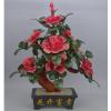 Artificial Bonsai Artificial Bonsai Natural Jade Ornaments Pink Peony Flower Jade Potted Decorative Bonsai Desk Display Pot Ornaments for Home Office view 4