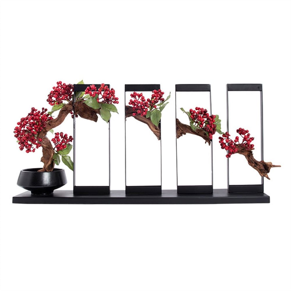 Artificial Bonsai Creative Artificial Bonsai Tree New Chinese Simulation Flower Art Ornament Welcome Pine Bonsai Decoration Zen Desktop Decor for Home Office