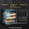 KingChii 48L Electric Cigar Humidors with Temperature Control System, Cigar Cabinet with Spanish Cedar Wood Shelves & Hygrometer, Father's Day Gifts for Men (3 Layers 350 Capacity) view 3