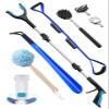 Kekoy 8 in 1 Hip Kit, Seniors Total Hip Replacement After Surgery with 36" Grabber Reacher Tool, Sock Aid Device, Leg Lifter, Long Handle Shoe Horn, Bath Sponge, Telescoping Back Scratcher(Blue) view 1