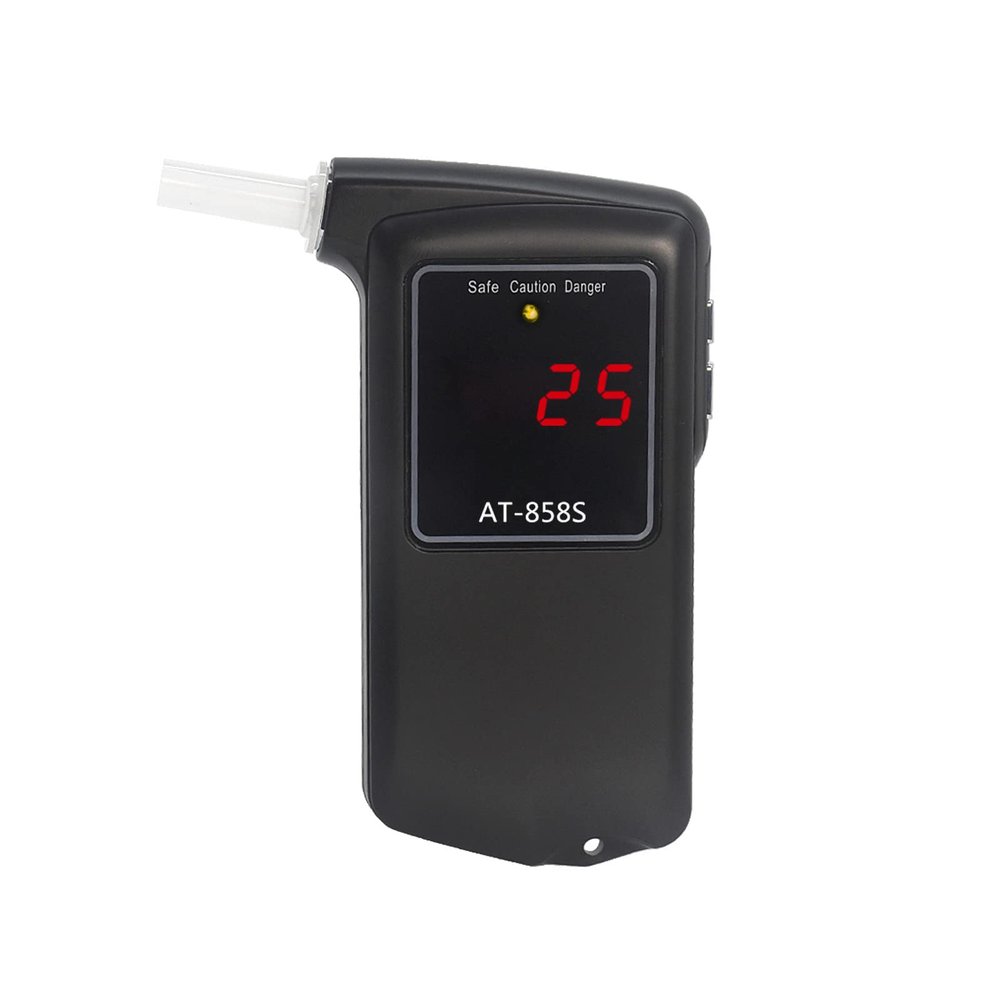 IUPPA Breathalyzer Portable Digital Breath Tester Tester Meter with 10pcs Transparent Mouthpieces Tester Meter Analyzer Detector AT-858