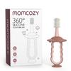 Momcozy Baby Toothbrush, 360 Tooth Brush for Infant, Ultrasoft Toddler Toothbrush with Suction Base, Baby Oral Cleaner, Infant Tongue Cleaner, Pink view 1