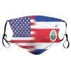 Costa Rica America Flag Oil Painted Face Mask Adult Reusable Dust Masks Outdoor Black view 1
