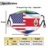 Costa Rica America Flag Oil Painted Face Mask Adult Reusable Dust Masks Outdoor Black view 2