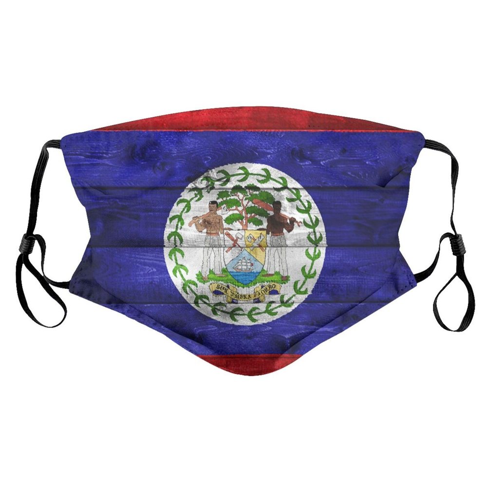 Belize Flag Face Mask Adult Reusable Dust Masks Outdoor Black