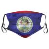 Belize Flag Face Mask Adult Reusable Dust Masks Outdoor Black view 1