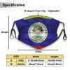 Belize Flag Face Mask Adult Reusable Dust Masks Outdoor Black view 2