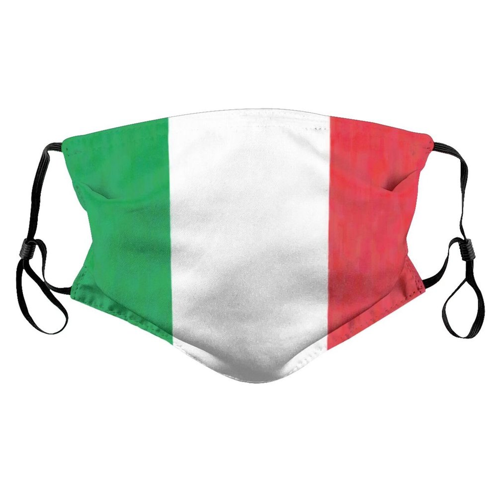 Italy Flag Oil Painted Face Mask Adult Reusable Dust Masks Outdoor Black