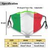 Italy Flag Oil Painted Face Mask Adult Reusable Dust Masks Outdoor Black view 2