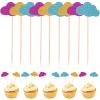 Healeved 20pcs Cake Insert Topper Cupcake Picks Fry Baskets with Handle Clouds Cakes Toppers Gold Butterfly Decorations Wedding Decorations Cloud Cake Decorations Moon Cake Cajas Baby view 1