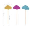 Healeved 20pcs Cake Insert Topper Cupcake Picks Fry Baskets with Handle Clouds Cakes Toppers Gold Butterfly Decorations Wedding Decorations Cloud Cake Decorations Moon Cake Cajas Baby view 4