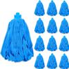 12 PCS Microfiber Mop Heads, Microfiber Cloth Mop Replacement Blue Compatible with Standard 3/4 inch Threaded Poles view 1