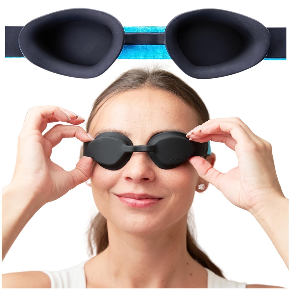 MyHalos Moisture Chamber Glasses for Dry Eyes - Sleep Mask for Dry Eyes - Reusable & Soft - Hydrating Sleeping Mask & Moisture Goggles for Men and Women - Patent Pending