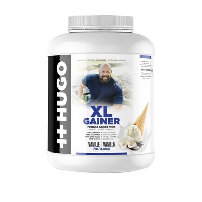 ++Hugo XL Gainer Nutrition Girard Powder | Weight Gainer Formula | with Creatine | with Glutamine | Trans Fat Free | Gluten Free | 7LB/3.18KG | Vanilla/Chocolate Flavor (Vanilla)
