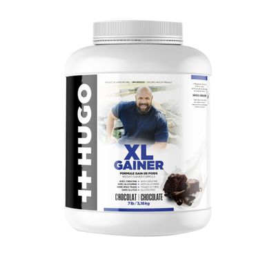 ++Hugo XL Gainer Nutrition Girard Powder | Weight Gainer Formula | with Creatine | with Glutamine | Trans Fat Free | Gluten Free | 7LB/3.18KG | Vanilla/Chocolate Flavor (Chocolate)