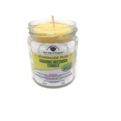 Bear Natural Organics 6" Golden Yellow Sweet Orange Lavender Scented Aromatherapy Container Candle