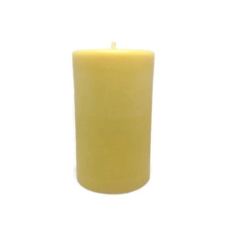 3.75" Golden Yellow Patchouli Scented Aromatherapy Pillar Candle