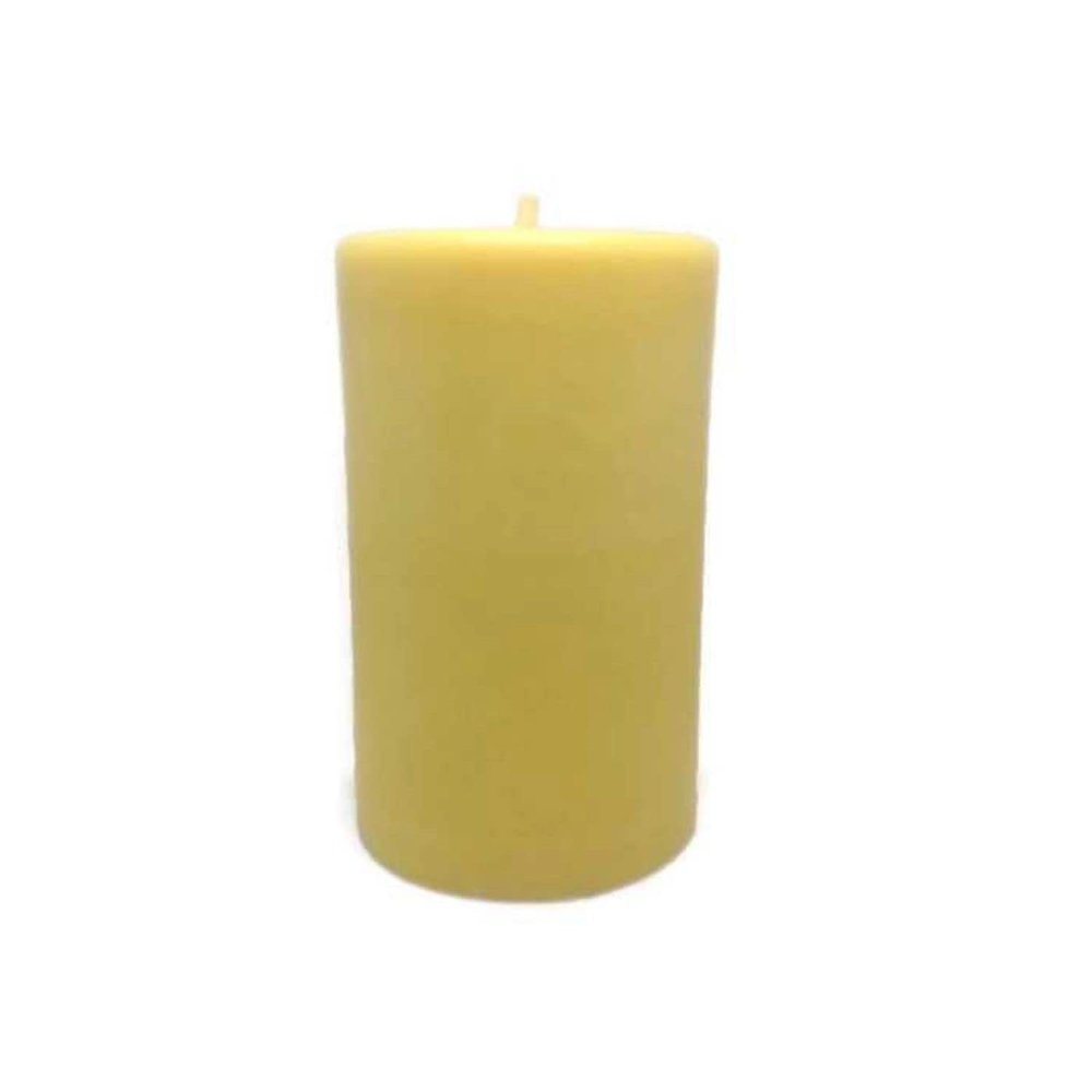 3.75" Yellow Stress Relief Scented Aromatherapy Pillar Candle
