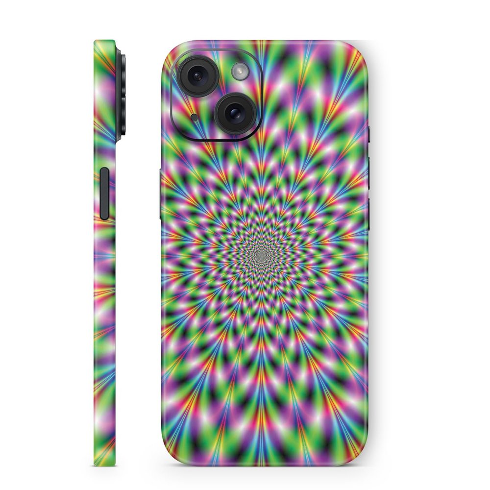 MightySkins Skin Compatible with Apple iPhone 15 Full Wrap - Hypnosis | Protective, Durable, and Unique Vinyl Decal wrap Cover | Easy to Apply & Change Styles | Made in The USA