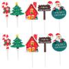 10pcs Christmas Cake Topper Christmas Cake Picks Decorations for Adorable Picks Ornaments Unique Top Hat Insert Decorate Elder Paper Cup Soft Rubber view 1