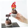 10pcs Christmas Cake Topper Christmas Cake Picks Decorations for Adorable Picks Ornaments Unique Top Hat Insert Decorate Elder Paper Cup Soft Rubber view 2