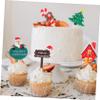 10pcs Christmas Cake Topper Christmas Cake Picks Decorations for Adorable Picks Ornaments Unique Top Hat Insert Decorate Elder Paper Cup Soft Rubber view 3