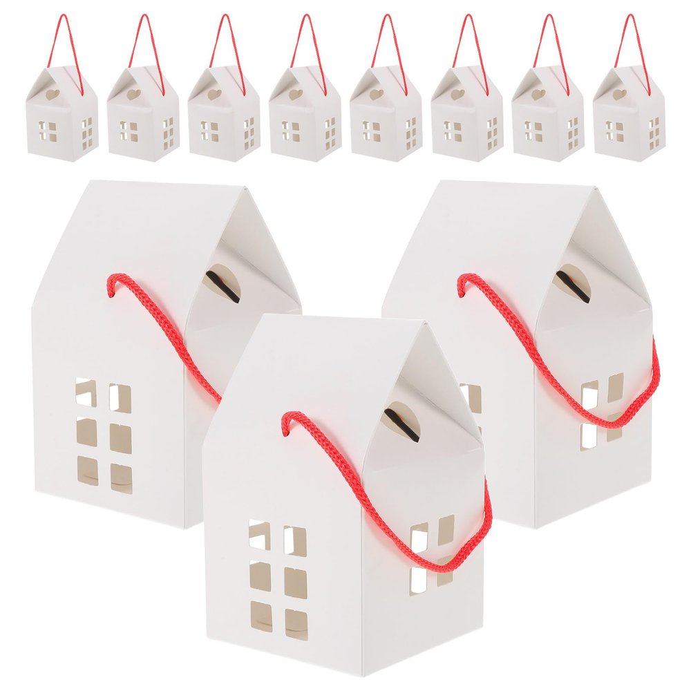 15 Pcs House Shaped Candy Box Small Kraft Paper Boxes 3 Inch House Treat Boxes Party Favors Cookie Boxes for Wrapping Wedding Xmas Party Supplies