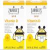 Zarbee's Vitamin D Drops for Infants, 400IU (10mcg) Baby & Toddler Liquid Supplement, Newborn & Up, Dropper Syringe Included, Pack of 2 0.47 Fl Oz Bottles view 1