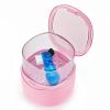 EZEELAI Partial Denture Case Leak Proof with Strainer Basket and Brush, Waterproof Denture Cup Retainer Cleaning Bath Case Travel for Dentures, Braces, Night Guard - Pink view 1
