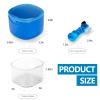 EZEELAI Denture Cleaning Case Dental Retainer Container Soaking Cup with Brush, Denture Storage Bath Box Case Cup Mouthguard Storage Holder Travel - Leak Proof with Lid Waterproof - Blue view 2