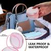 EZEELAI Travel Denture Case Denture Soaking Container with Brush, Denture Cleaning Case Retainer Bath Box Case False Teeth Container - Leak Proof & Lid Waterproof - Transparent Pink view 4