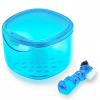 EZEELAI Denture Bath Case Denture Soaking Container with Lid Leak Proof, False Teeth Holder Mouthguard Storage Box Retainer Soaking Case - Transparent Blue view 1