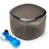 Denture Case Partial Denture Cups for Soaking Dentures, No-Leak Denture Soaking Container Retainer Cleaning Case with Brush for Household|Travel|Office - Transparent Black view 1