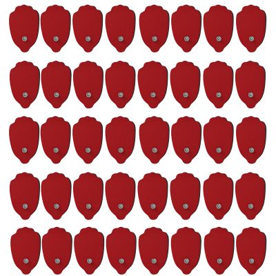 40PCS TENS/EMS Unit Replacement Pads, Upgraded 3rd Gen Large Premium Super Sturdy Snap Electrode Patches with Self-Adhesive Performance for Pain & Muscle Relief Reusable Up to 30 Times (M, Red)