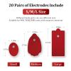 40PCS TENS/EMS Unit Replacement Pads, Upgraded 3rd Gen Large Premium Super Sturdy Snap Electrode Patches with Self-Adhesive Performance for Pain & Muscle Relief Reusable Up to 30 Times (M, Red) view 2